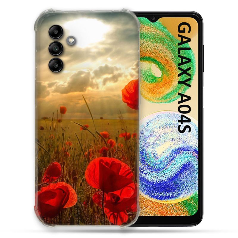 Coque Pour Samsung Galaxy A04S Fleur Coquelicot