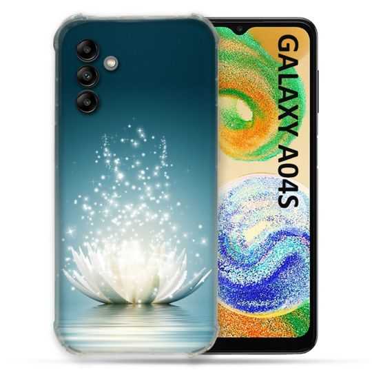 Coque Pour Samsung Galaxy A04S Fleur Lotus Blanc