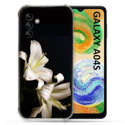 Coque Pour Samsung Galaxy A04S Fleur Lys Noir