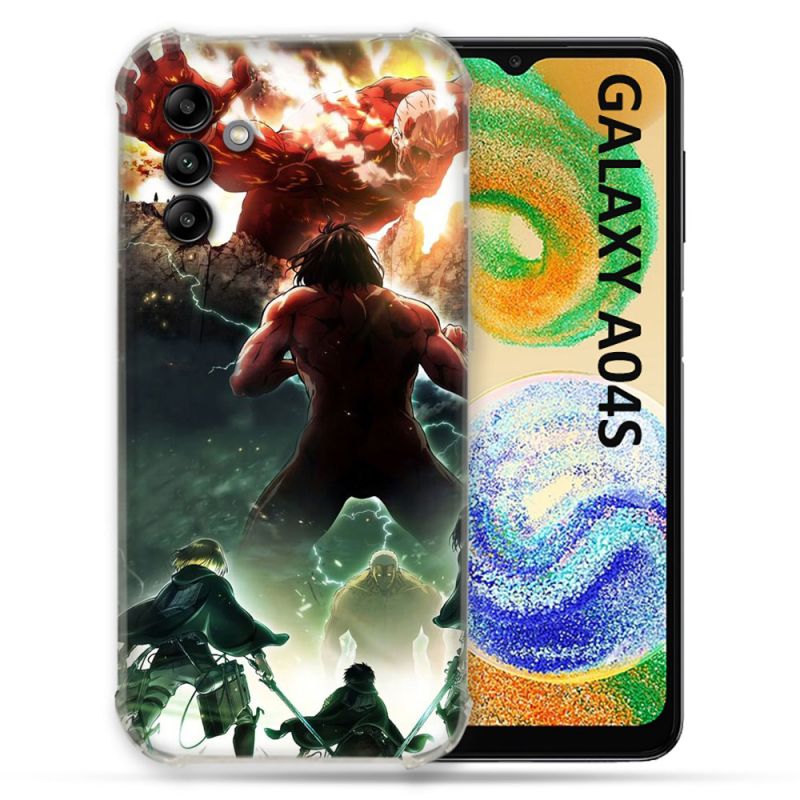 Coque Pour Samsung Galaxy A04S Manga Attaque Titans Combat