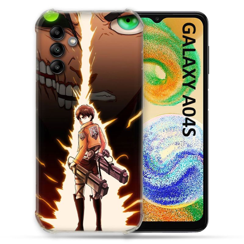 Coque Pour Samsung Galaxy A04S Manga Attaque Titans Eren Eclair