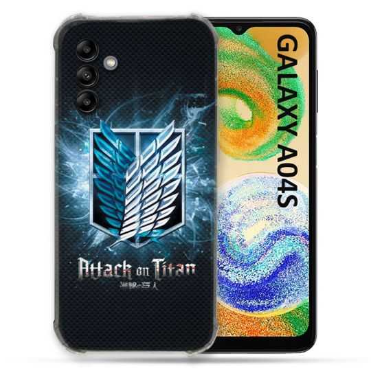 Coque Pour Samsung Galaxy A04S Manga Attaque Titans Noir