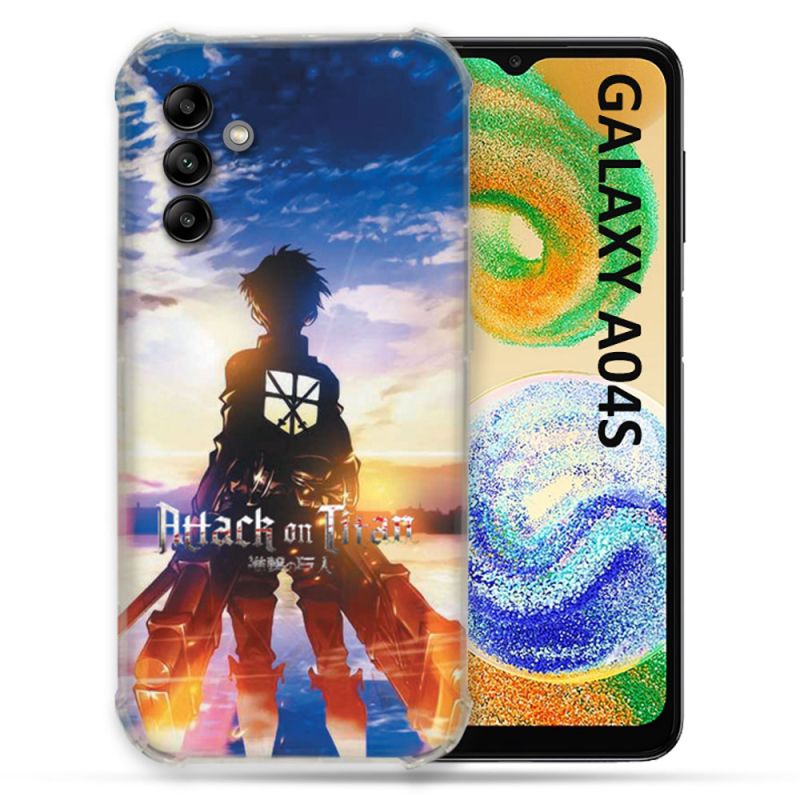 Coque Pour Samsung Galaxy A04S Manga Attaque Titans Soleil