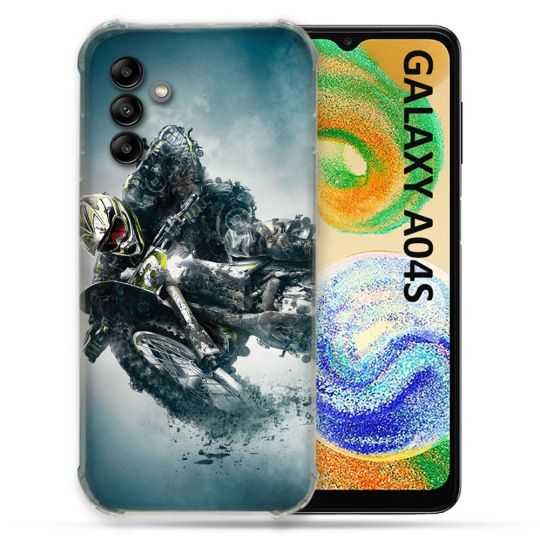 Coque Pour Samsung Galaxy A04S Moto Cross Ombre