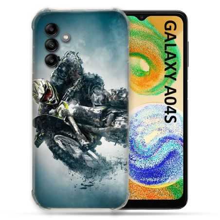Coque Pour Samsung Galaxy A04S Moto Cross Ombre