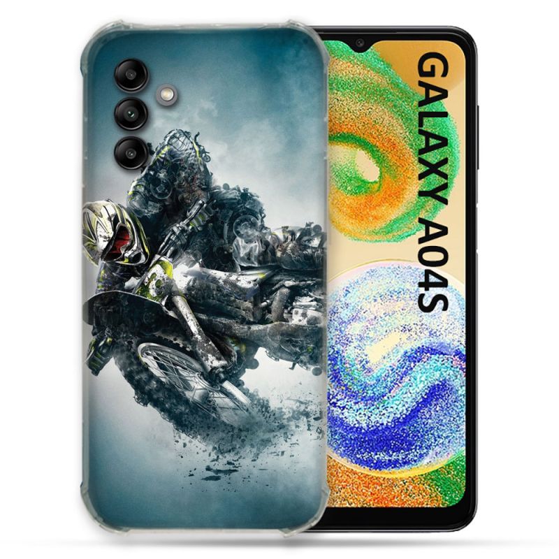Coque Pour Samsung Galaxy A04S Moto Cross Ombre