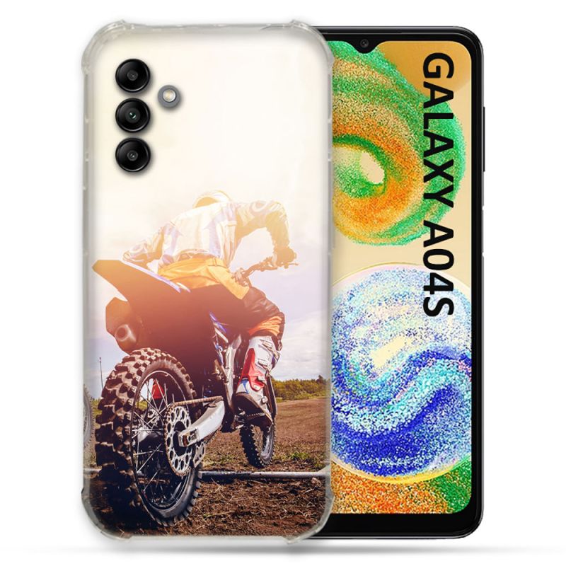 Coque Pour Samsung Galaxy A04S Moto Cross Soleil