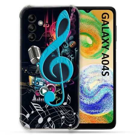 Coque Pour Samsung Galaxy A04S Musique Cle Sol Bleu