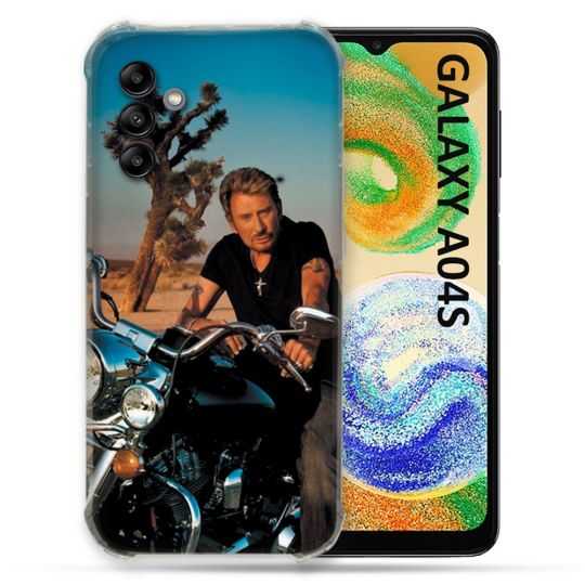 Coque Pour Samsung Galaxy A04S Musique Johnny Hallyday Moto