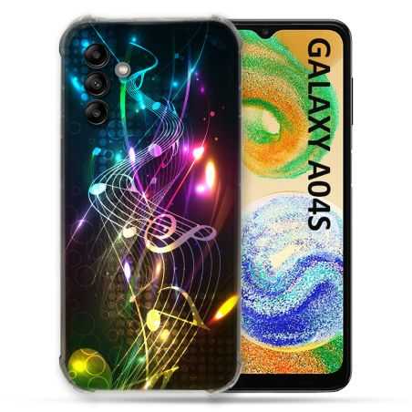 Coque Pour Samsung Galaxy A04S Musique Partition Multicolore