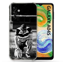 Coque Pour Samsung Galaxy A04S Sport Rugby Noir Blanc