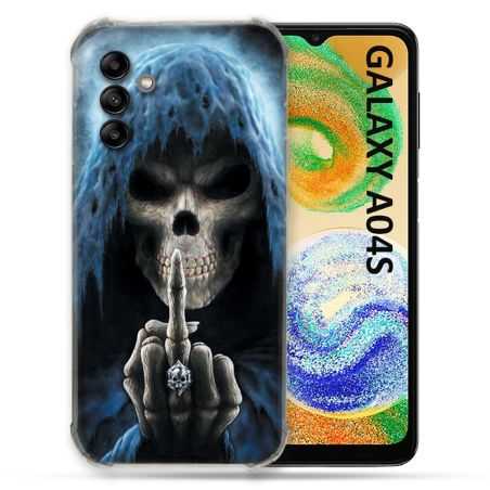 Coque Pour Samsung Galaxy A04S Tete de Mort Doigt