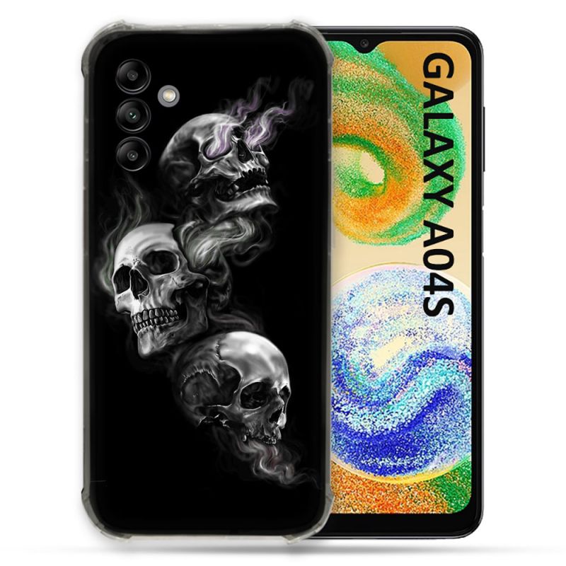 Coque Pour Samsung Galaxy A04S Tete de Mort Triple