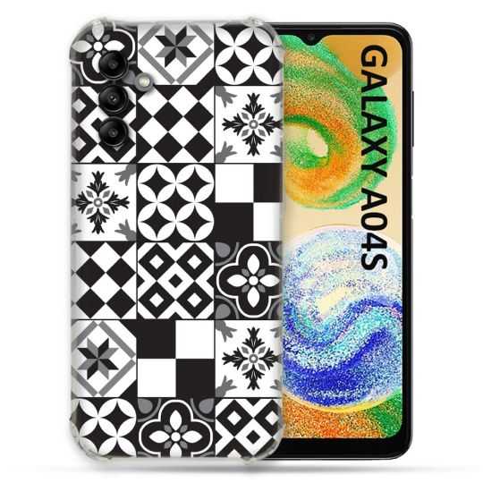 Coque Pour Samsung Galaxy A04S Texture Carreau Ciment Noir