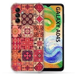 Coque Pour Samsung Galaxy A04S Texture Carreau Ciment Rouge