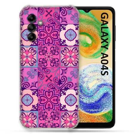 Coque Pour Samsung Galaxy A04S Texture Carreau Ciment Violet