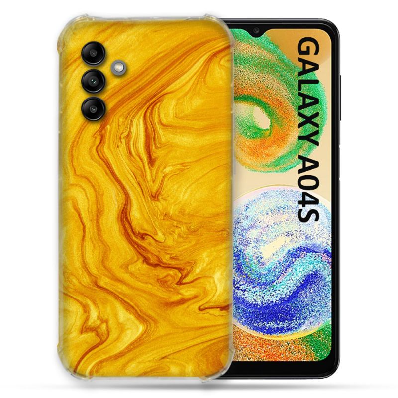 Coque Pour Samsung Galaxy A04S Texture Marbre Jaune