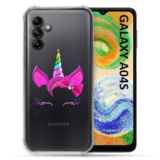 Coque Transparente Pour Samsung Galaxy A04S Licorne Paillette