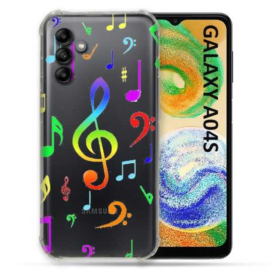 Coque Transparente Pour Samsung Galaxy A04S Note Musique Colore