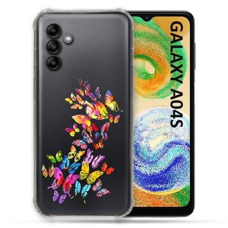 Coque Transparente Pour Samsung Galaxy A04S Papillon Multicolore