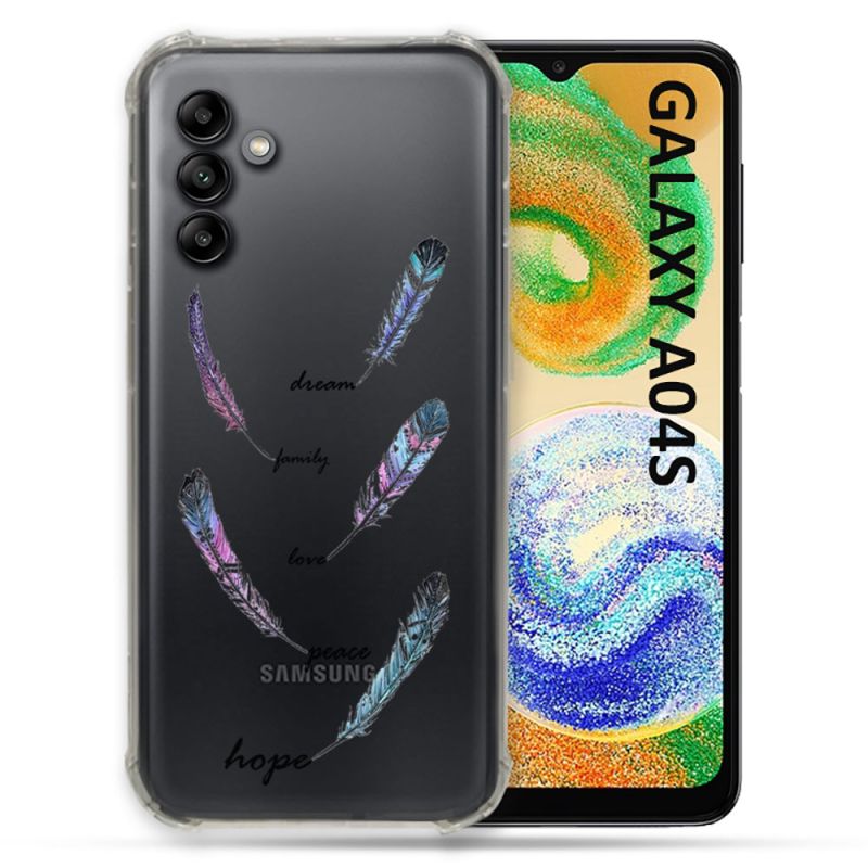 Coque Transparente Pour Samsung Galaxy A04S Plume Couleur