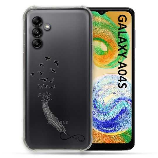 Coque Transparente Pour Samsung Galaxy A04S Plume Infini