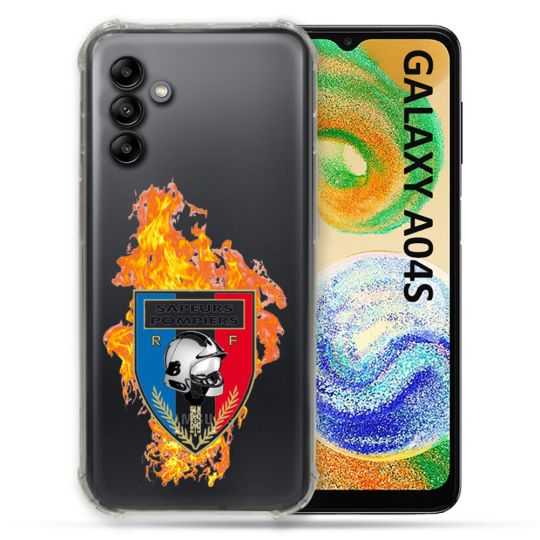 Coque Transparente Pour Samsung Galaxy A04S Pompier Feu