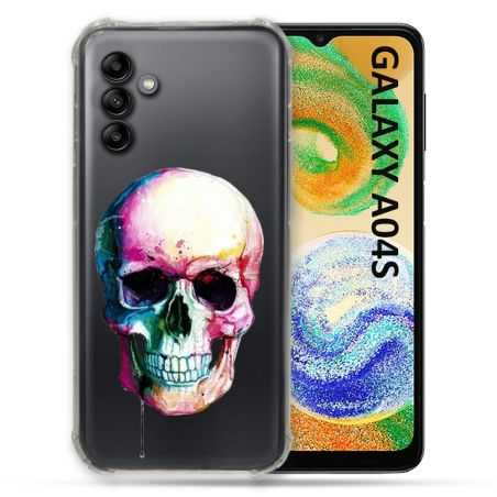 Coque Transparente Pour Samsung Galaxy A04S Skull Head Crane Colore