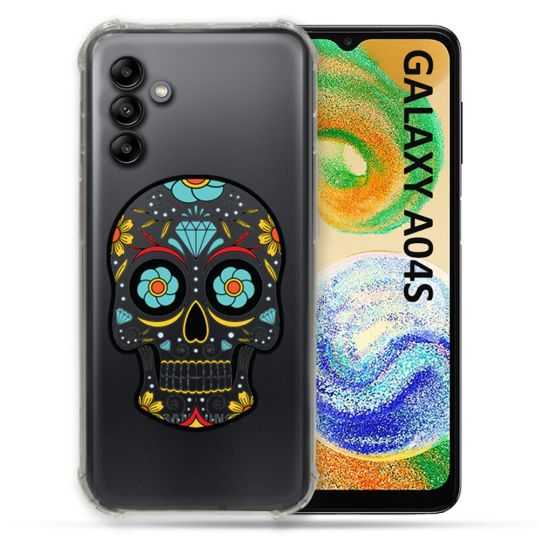 Coque Transparente Pour Samsung Galaxy A04S Tete Mort Color