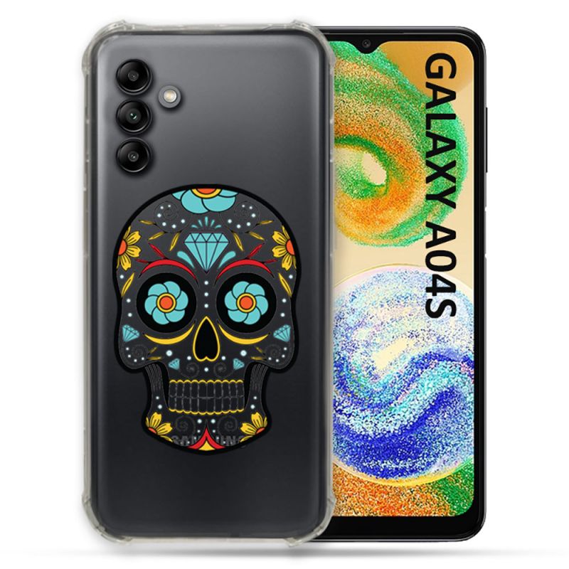 Coque Transparente Pour Samsung Galaxy A04S Tete Mort Color