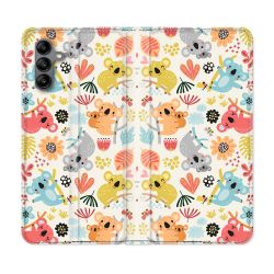 Housse cuir portefeuille Pour Samsung Galaxy A04S Animal Koala Pattern
