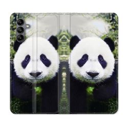 Housse cuir portefeuille Pour Samsung Galaxy A04S Animal Panda Color