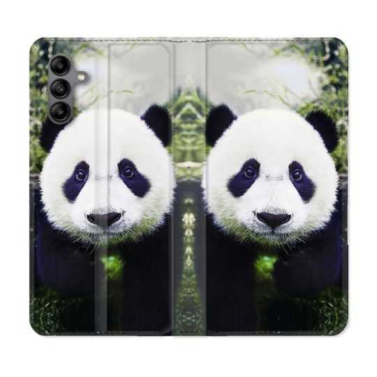 Housse cuir portefeuille Pour Samsung Galaxy A04S Animal Panda Color