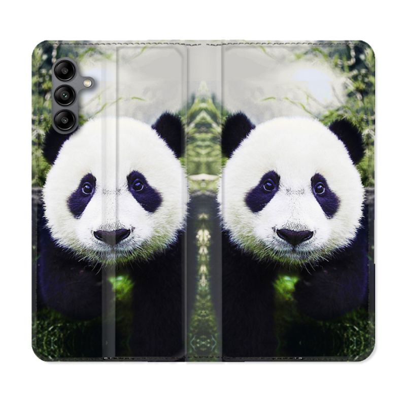 Housse cuir portefeuille Pour Samsung Galaxy A04S Animal Panda Color