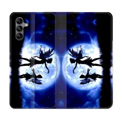 Housse cuir portefeuille Pour Samsung Galaxy A04S Fantastique Fee Lune