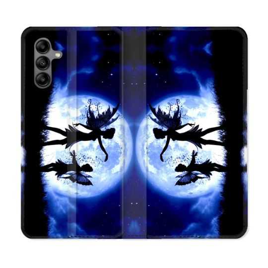 Housse cuir portefeuille Pour Samsung Galaxy A04S Fantastique Fee Lune