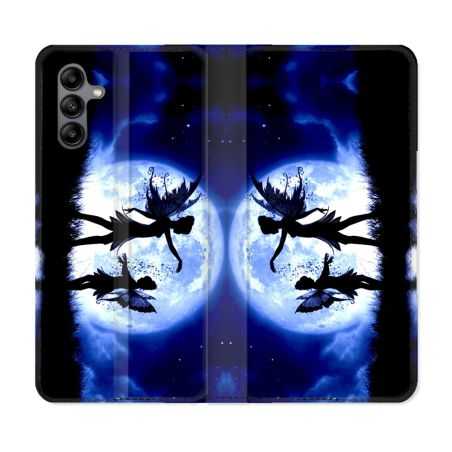 Housse cuir portefeuille Pour Samsung Galaxy A04S Fantastique Fee Lune