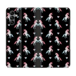 Housse cuir portefeuille Pour Samsung Galaxy A04S Fantastique Licorne Pattern