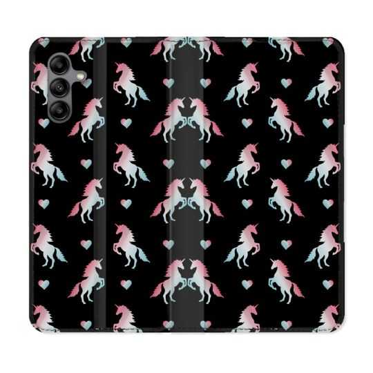 Housse cuir portefeuille Pour Samsung Galaxy A04S Fantastique Licorne Pattern