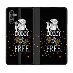 Housse cuir portefeuille Pour Samsung Galaxy A04S Harry Potter Dobby Free Noir