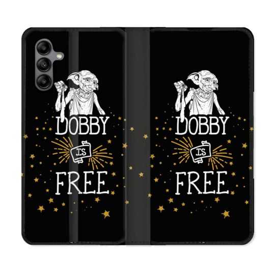 Housse cuir portefeuille Pour Samsung Galaxy A04S Harry Potter Dobby Free Noir