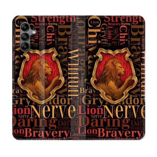 Housse cuir portefeuille Pour Samsung Galaxy A04S Harry Potter Griffondor