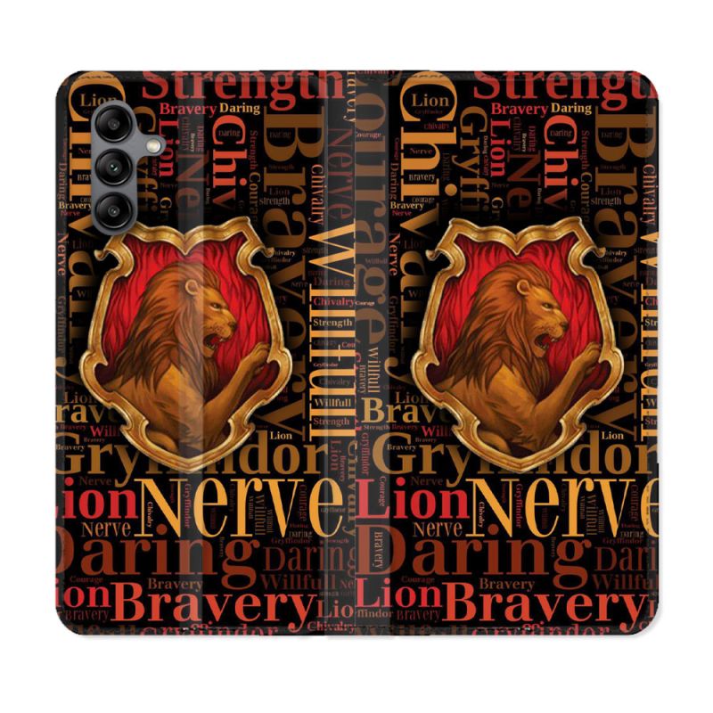 Housse cuir portefeuille Pour Samsung Galaxy A04S Harry Potter Griffondor