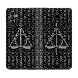 Housse cuir portefeuille Pour Samsung Galaxy A04S Harry Potter Hollows Triangle Noir