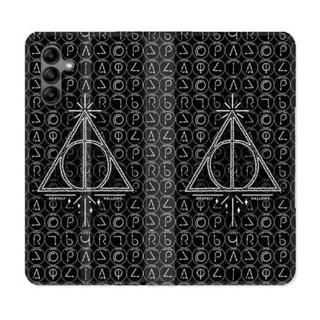 Housse cuir portefeuille Pour Samsung Galaxy A04S Harry Potter Hollows Triangle Noir