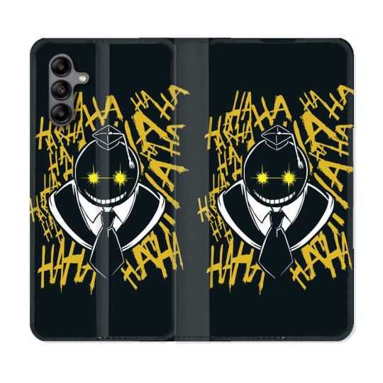 Housse cuir portefeuille Pour Samsung Galaxy A04S Manga Assassination Classroom Kuro Noir
