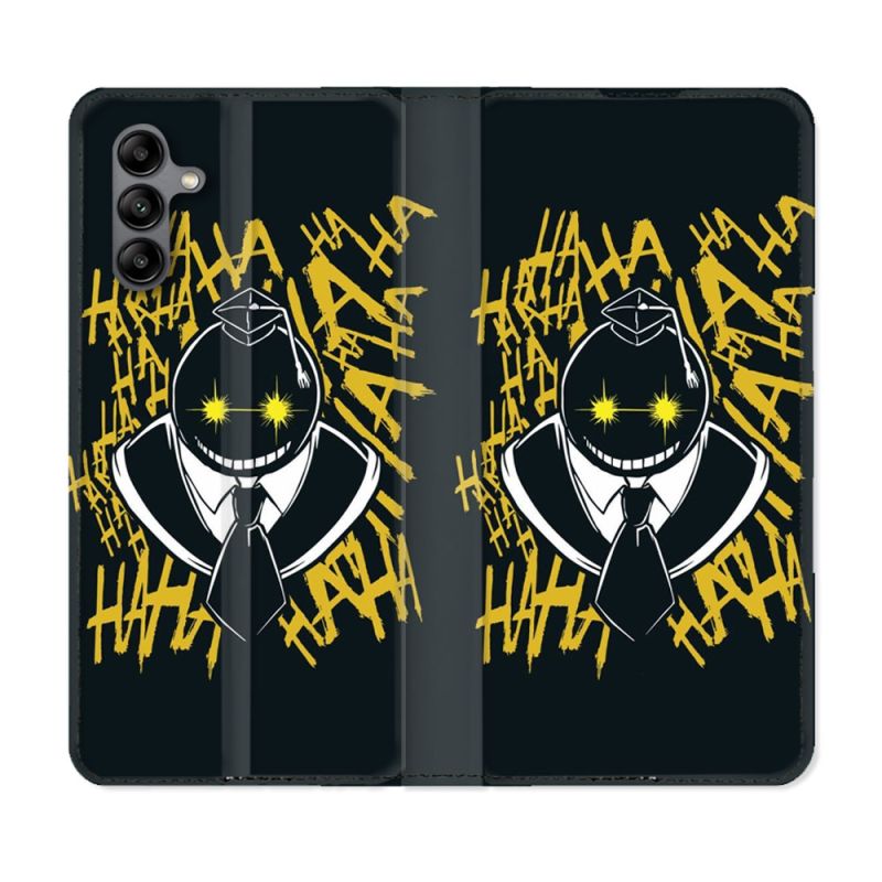 Housse cuir portefeuille Pour Samsung Galaxy A04S Manga Assassination Classroom Kuro Noir