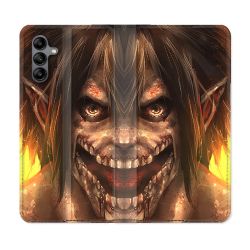 Housse cuir portefeuille Pour Samsung Galaxy A04S Manga Attaque Titans Eren Titan
