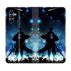 Housse cuir portefeuille Pour Samsung Galaxy A04S Manga Attaque Titans Levi