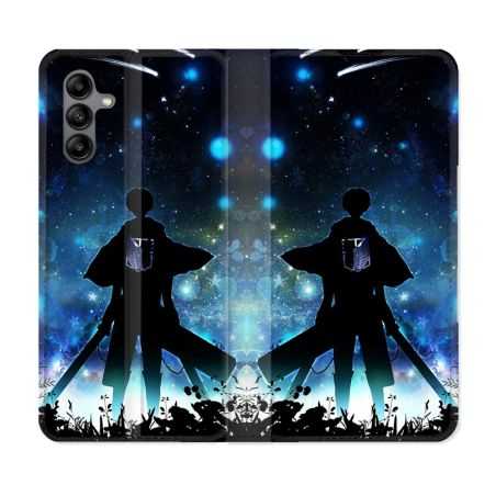 Housse cuir portefeuille Pour Samsung Galaxy A04S Manga Attaque Titans Levi